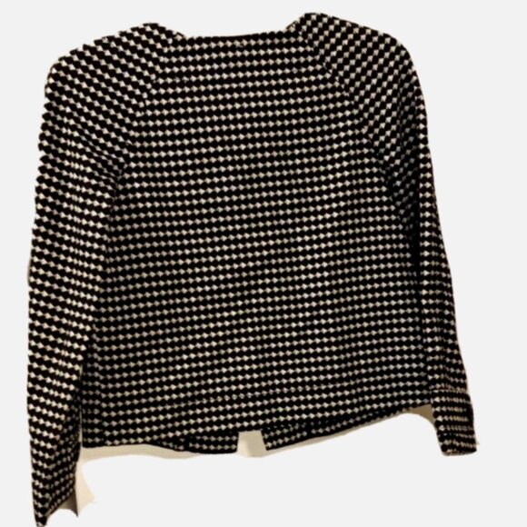 Ann Taylor LOFT Women’s Blazer Petite XXS Black White Check Cropped NWOT Career - Picture 3 of 11